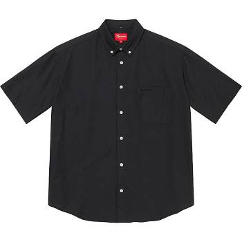 Camisas Supreme Loose Fit S/S Oxford Negras | CO207DN