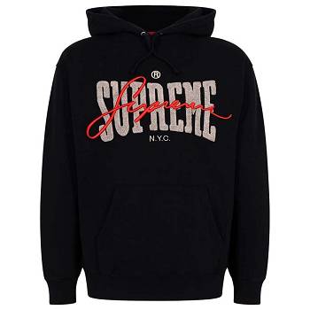 Sudadera Con Capucha Supreme Embroide Chenilles Negras | CO108KI