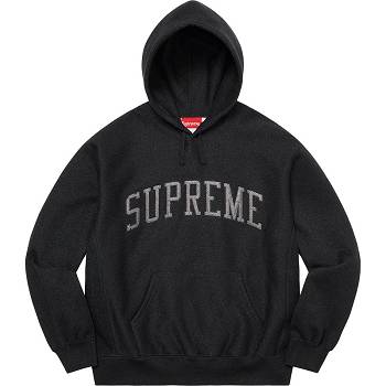 Sudaderas Supreme Glitter Arc Encapuchado Negras | CO293XF