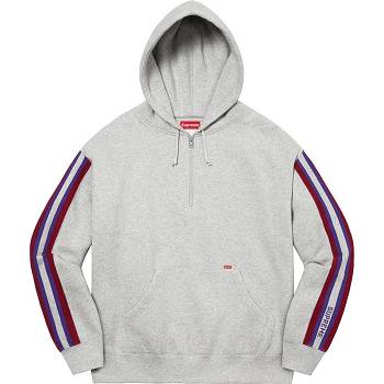 Sudaderas Supreme Half Zip Encapuchado Gris | CO299QZ